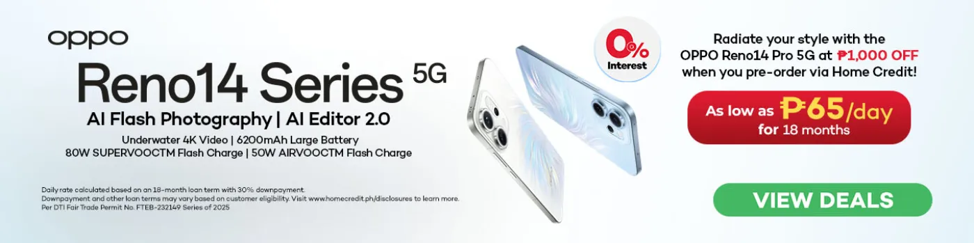 Brand Launch Oppo Reno 14 as low as 0% interest